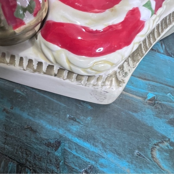 Vintage Studio Nova by Mikasa Woodland Holly Santa Claus Christmas Cookie Jar - Picture 9 of 14